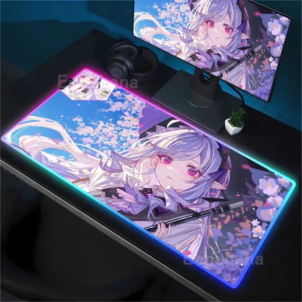 Vivian Zenless zone zero ZZZ RGB Mouse Pad Anime Game Mousepad LED Table Pad Backlit Rubber Desktop offices emit light Desk Mat
