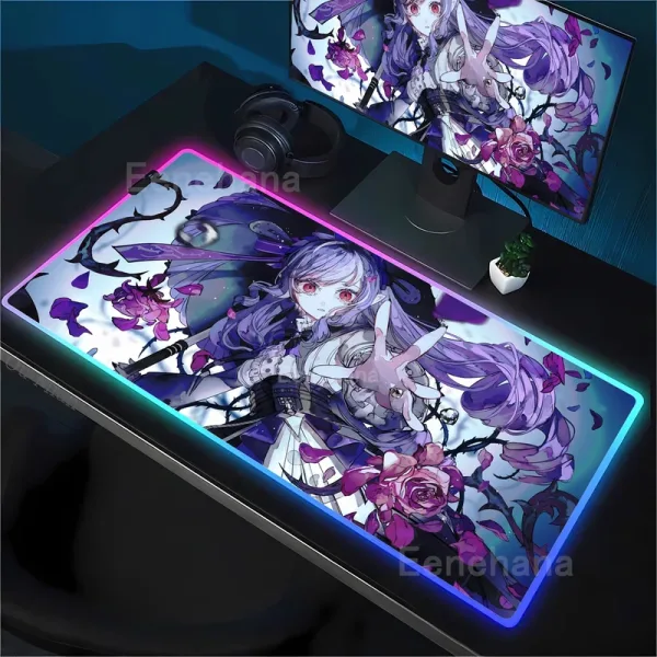 Vivian Zenless zone zero ZZZ RGB Mouse Pad Anime Game Mousepad LED Table Pad Backlit Rubber Desktop offices emit light Desk Mat