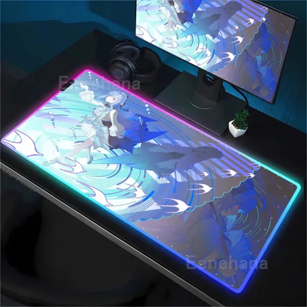 Vivian Zenless zone zero ZZZ RGB Mouse Pad Anime Game Mousepad LED Table Pad Backlit Rubber Desktop offices emit light Desk Mat