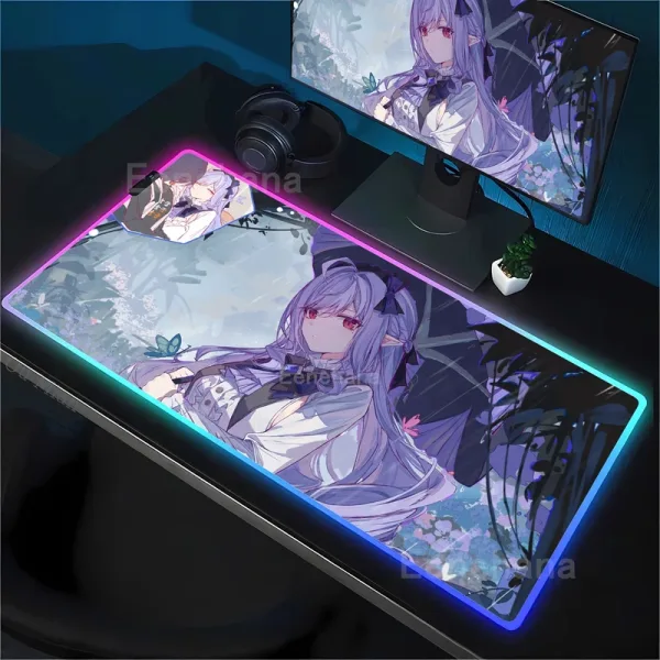 Vivian Zenless zone zero ZZZ RGB Mouse Pad Anime Game Mousepad LED Table Pad Backlit Rubber Desktop offices emit light Desk Mat