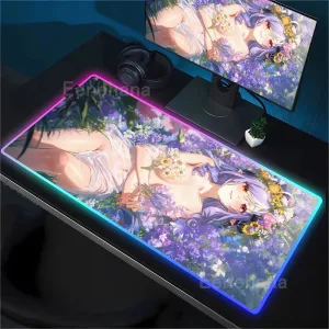 Vivian Zenless zone zero ZZZ RGB Mouse Pad Anime Game Mousepad LED Table Pad Backlit Rubber Desktop offices emit light Desk Mat