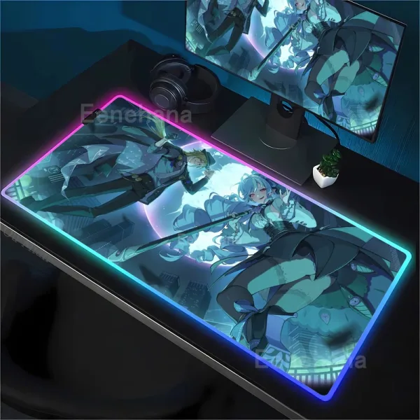 Vivian Zenless zone zero ZZZ RGB Mouse Pad Anime Game Mousepad LED Table Pad Backlit Rubber Desktop offices emit light Desk Mat