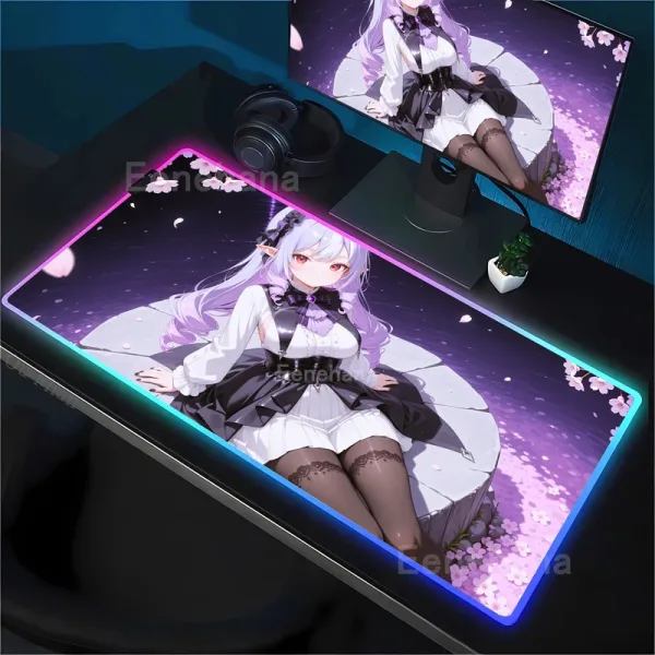 Vivian Zenless zone zero ZZZ RGB Mouse Pad Anime Game Mousepad LED Table Pad Backlit Rubber Desktop offices emit light Desk Mat