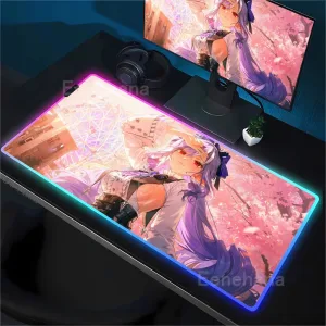 Vivian Zenless zone zero ZZZ RGB Mouse Pad Anime Game Mousepad LED Table Pad Backlit Rubber Desktop offices emit light Desk Mat