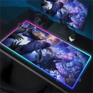 Vivian Zenless zone zero ZZZ RGB Mouse Pad Anime Game Mousepad LED Table Pad Backlit Rubber Desktop offices emit light Desk Mat
