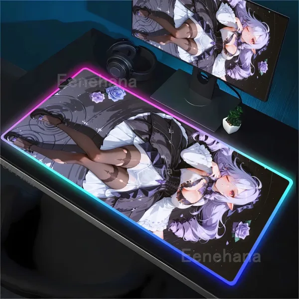 Vivian Zenless zone zero ZZZ RGB Mouse Pad Anime Game Mousepad LED Table Pad Backlit Rubber Desktop offices emit light Desk Mat