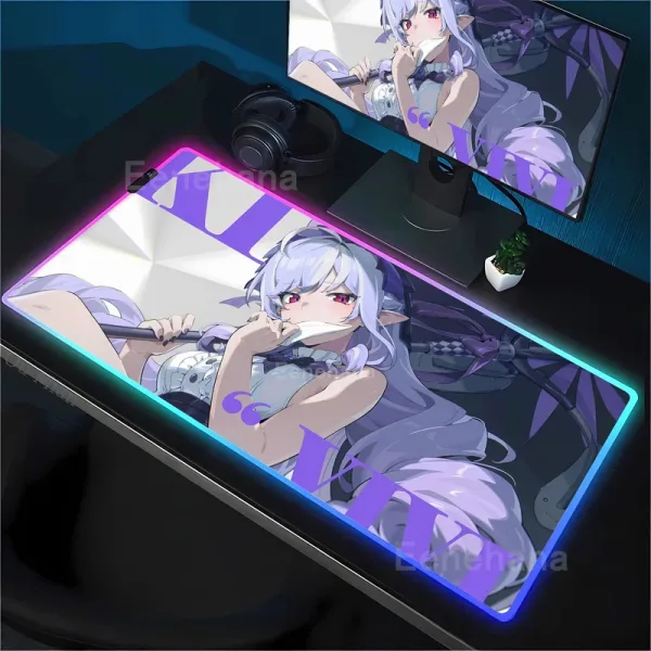 Vivian Zenless zone zero ZZZ RGB Mouse Pad Anime Game Mousepad LED Table Pad Backlit Rubber Desktop offices emit light Desk Mat