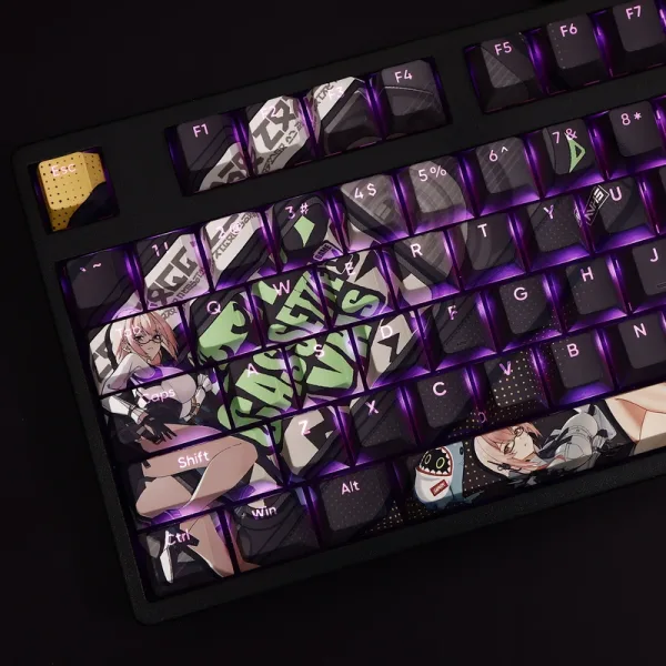 Zenless Zone Zero Toys Tsukishiro Yanagi Keycap Game Character & Tsukishiro Yanagi Display Keyboard ZZZ 108 Keycap