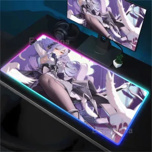 Vivian Zenless zone zero ZZZ RGB Mouse Pad Anime Game Mousepad LED Table Pad Backlit Rubber Desktop offices emit light Desk Mat