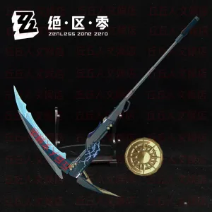 Zenless Zone Zero Hugo Vlad Metal Scythe Weapon Prop Desktop Ornament