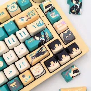Zenless Zone Zero Toys Asaba Harumasa Keycap Game Character & Asaba Harumasa Display Keyboard ZZZ Mockingbird 140 Keycap