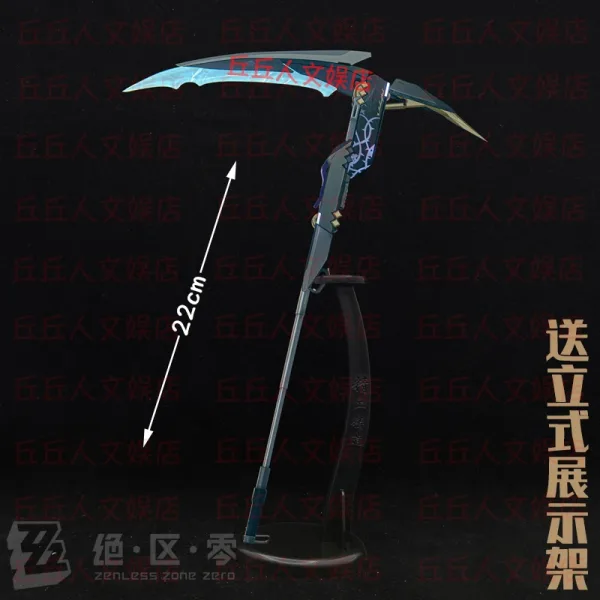 Zenless Zone Zero Hugo Vlad Metal Scythe Weapon Prop Desktop Ornament
