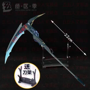 Zenless Zone Zero Hugo Vlad Metal Scythe Weapon Prop Desktop Ornament