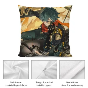 Cool Zenless Zone Zero Lighter Game Pillow Case Plush Fabric Soft Double Sided Print Sofa Cushion Cover Throw Pillow Covers