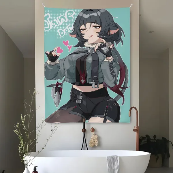 Jane Doe Sex Zenless Zone Zero Tapestry Bedroom Living Bar Garden Outdoor Microfiber Festival Decoration Background Art Banner — image 4