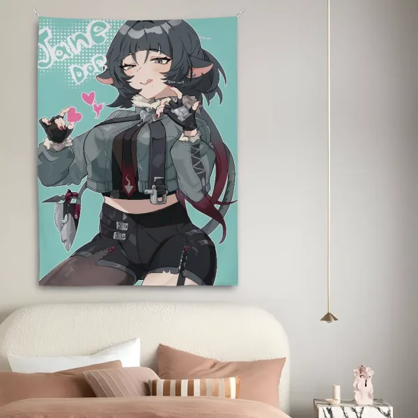 Jane Doe Sex Zenless Zone Zero Tapestry Bedroom Living Bar Garden Outdoor Microfiber Festival Decoration Background Art Banner — image 5