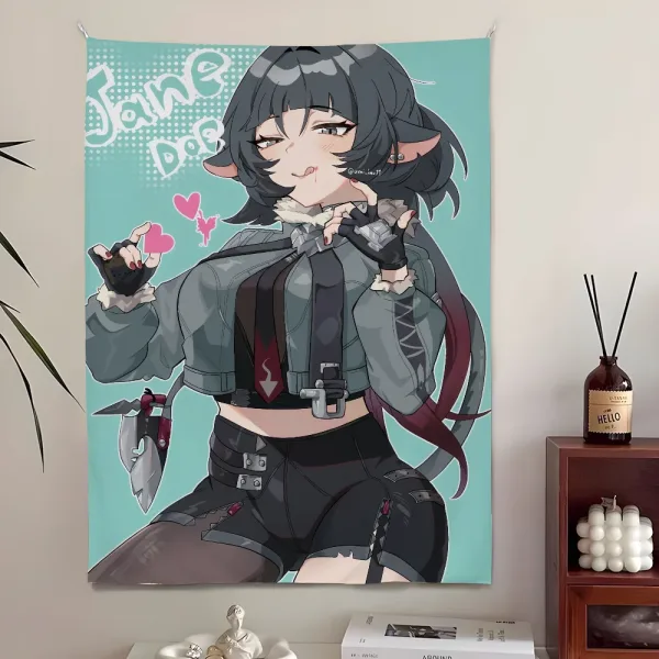 Jane Doe Sex Zenless Zone Zero Tapestry Bedroom Living Bar Garden Outdoor Microfiber Festival Decoration Background Art Banner — image 6
