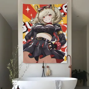 Burnice Sex Zenless Zone Zero Tapestry Bedroom Living Bar Garden Outdoor Microfiber Festival Decoration Background Art Banner