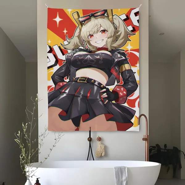 Burnice Sex Zenless Zone Zero Tapestry Bedroom Living Bar Garden Outdoor Microfiber Festival Decoration Background Art Banner — image 4