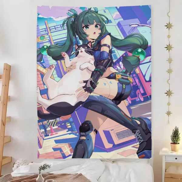Qingyi Sex Zenless Zone Zero Tapestry Bedroom Living Bar Garden Outdoor Microfiber Festival Decoration Background Art Banner — image 2