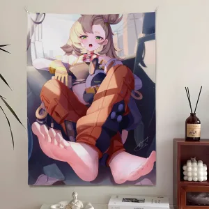 Piper Wheel Zenless Zone Zero Tapestry Bedroom Living Bar Garden Outdoor Microfiber Festival Decoration Background Art Banner