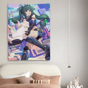 Qingyi Sex Zenless Zone Zero Tapestry Bedroom Living Bar Garden Outdoor Microfiber Festival Decoration Background Art Banner