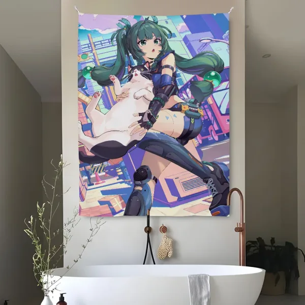 Qingyi Sex Zenless Zone Zero Tapestry Bedroom Living Bar Garden Outdoor Microfiber Festival Decoration Background Art Banner — image 4