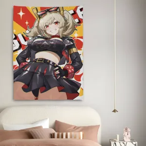 Burnice Sex Zenless Zone Zero Tapestry Bedroom Living Bar Garden Outdoor Microfiber Festival Decoration Background Art Banner