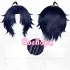 ZZZ Asaba Harumasa Cosplay 30cm Short Black Blue Mixed Wig Cosplay Anime Cosplay Wigs Heat Resistant Synthetic Wigs