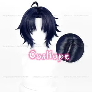 ZZZ Asaba Harumasa Cosplay 30cm Short Black Blue Mixed Wig Cosplay Anime Cosplay Wigs Heat Resistant Synthetic Wigs