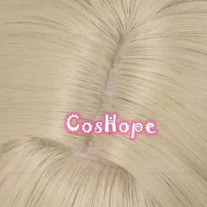 ZZZ Burnice Whita Cosplay Wig with Double Ponytails 28cm Short Milky Golden Wig Cosplay Anime Heat Resistant Synthetic