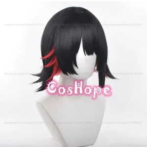 ZZZ Ellen Joe Cosplay 35cm Short Black Red Mixed Wig Cosplay Anime Cosplay Wigs Heat Resistant Synthetic Wigs