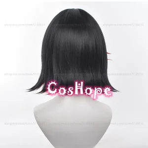 ZZZ Ellen Joe Cosplay 35cm Short Black Red Mixed Wig Cosplay Anime Cosplay Wigs Heat Resistant Synthetic Wigs