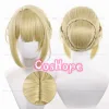 ZZZ Evelyn Chevalier Cosplay Wig 40cm Short Light Yellow Wig Cosplay Anime Cosplay Wig Heat Resistant Synthetic Wigs