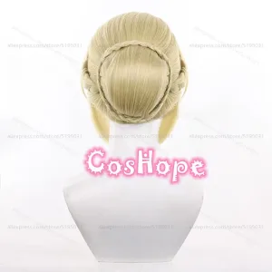 ZZZ Evelyn Chevalier Cosplay Wig 40cm Short Light Yellow Wig Cosplay Anime Cosplay Wig Heat Resistant Synthetic Wigs
