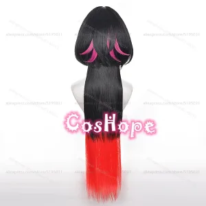 ZZZ Jane Doe Cosplay Wig 90cm Long Hair Black Gradient Orange Red Wig Cosplay Anime Wigs Heat Resistant Synthetic Wigs
