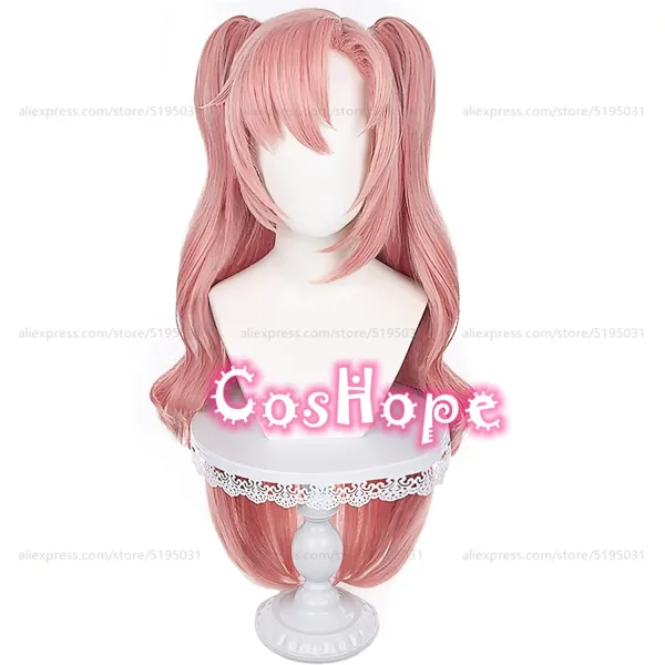 ZZZ Nicole Demara Cosplay Wig 80cm Long Wig with Double Ponytails Pink Wig Cosplay Anime Wigs Heat Resistant Synthetic Wigs — image 2