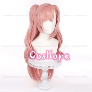 ZZZ Nicole Demara Cosplay Wig 80cm Long Wig with Double Ponytails Pink Wig Cosplay Anime Wigs Heat Resistant Synthetic Wigs