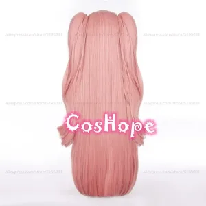 ZZZ Nicole Demara Cosplay Wig 80cm Long Wig with Double Ponytails Pink Wig Cosplay Anime Wigs Heat Resistant Synthetic Wigs