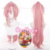 ZZZ Nicole Demara Cosplay Wig with Ponytail 80cm Long Pink Wig Cosplay Anime Cosplay Wig Heat Resistant Synthetic Wigs
