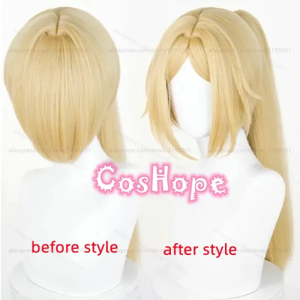 ZZZ Trigger Cosplay Wig with Ponytail Blonde Wig Cosplay Anime Cosplay Wigs Heat Resistant Synthetic Wigs for Costume — image 2