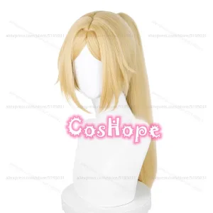 ZZZ Trigger Cosplay Wig with Ponytail Blonde Wig Cosplay Anime Cosplay Wigs Heat Resistant Synthetic Wigs for Costume