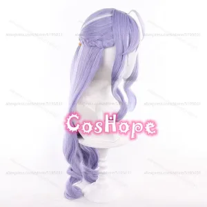 ZZZ Vivian Cosplay Wig 80cm Long Curly Purple White Wig Cosplay Anime Cosplay Wigs Heat Resistant Synthetic Wigs for Costume