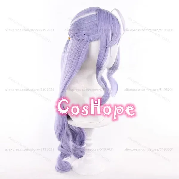 ZZZ Vivian Cosplay Wig 80cm Long Curly Purple White Wig Cosplay Anime Cosplay Wigs Heat Resistant Synthetic Wigs for Costume — image 4