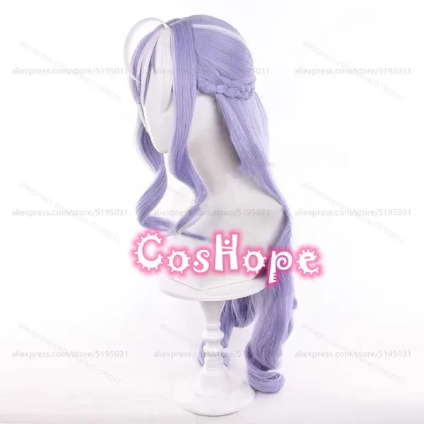 ZZZ Vivian Cosplay Wig 80cm Long Curly Purple White Wig Cosplay Anime Cosplay Wigs Heat Resistant Synthetic Wigs for Costume — image 5