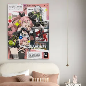 Zenless Zone Zero Game Cute Tapestry Bedroom Living Bar Garden Outdoor Microfiber Festival Decoration Background Art Banner