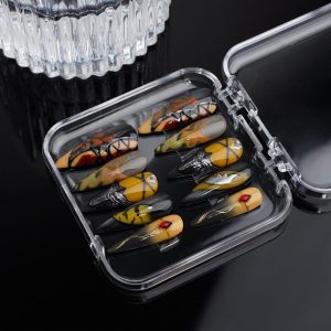 Zenless Zone Zero PULCHRA Inspired Press On Nails Futuristic Teal Silver,Geometric Accents,Reusable Fake Nails for Anime Cosplay