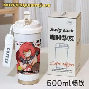 Zenless Zone Zero Alice Thymefield, Ukinami Yuzuha ZZZ 316 Thermos Cup Water Cup Straw Coffee Cup