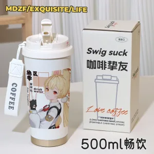 Zenless Zone Zero Alice Thymefield, Ukinami Yuzuha ZZZ 316 Thermos Cup Water Cup Straw Coffee Cup