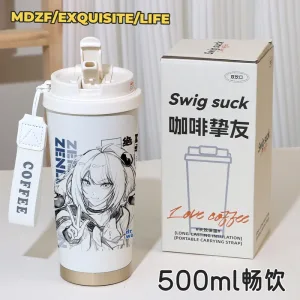 Zenless Zone Zero Alice Thymefield, Ukinami Yuzuha ZZZ 316 Thermos Cup Water Cup Straw Coffee Cup